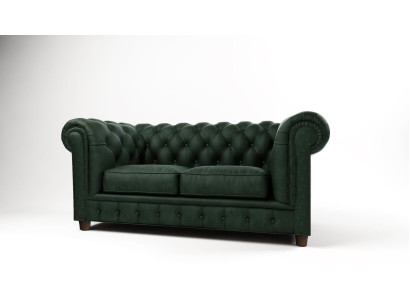 Chesterfield Luxus 2 Sitzer Couch Polster Sofa Stoff Couchen Garnitur Neu