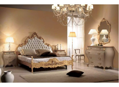 Komplettes Schlafzimmer Set Bett Nachttische Kommode Spiegel Set 5tlg