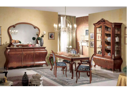 Großes Esszimmer Set Luxus Möbel Esstisch 4x Stühle Kommode Spiegel 8tlg