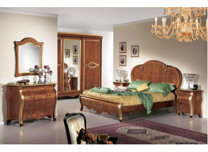 Komplettes Schlafzimmer Set Bett 2x Nachttische Kleiderschrank Kommode