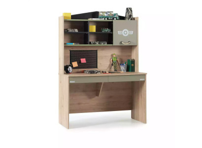 Garnitur Schreibtisch Set Holz Tisch Bücherregal Grün Kinderzimmer
