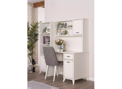 Gruppe Computertisch Schreibtisch Set Holz Bücherregal Weiß 3tlg Regal