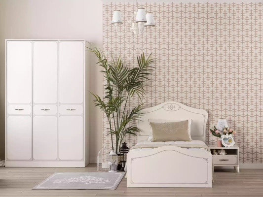 Holzschrank Luxus Kleiderschrank Schrank Möbel Holz Weiß 3 Tür Design