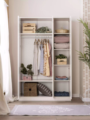 Holzschrank Luxus Kleiderschrank Schrank Möbel Holz Weiß 3 Tür Design