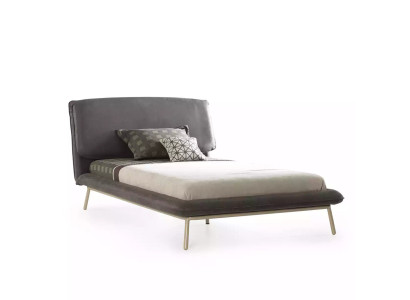 Polsterbett Bettrahmen Bett Bettgestell Stoff Grau Jugendbett Bettgestelle