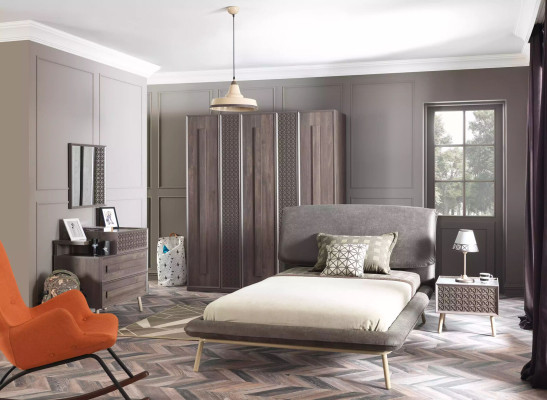 Polsterbett Bettrahmen Bett Bettgestell Stoff Grau Jugendbett Bettgestelle