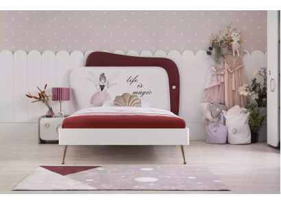 Weißes Kinderbett Mädchenbett Holz Möbel Nachttisch Möbel Set Set 2tlg