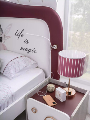 Weißes Kinderbett Mädchenbett Holz Möbel Nachttisch Möbel Set Set 2tlg