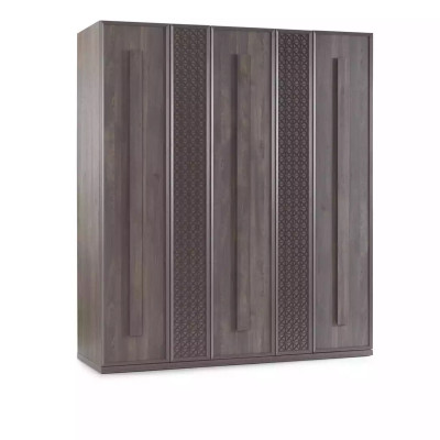 Luxus Kleiderschrank Schrank Holzschrank Möbel Holz Grau 5trg Design
