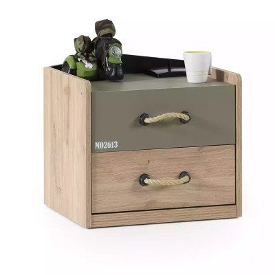 Garnitur Bett Kindermöbel Kinderzimmer Grün Bettrahmen 3tlg Holz Set