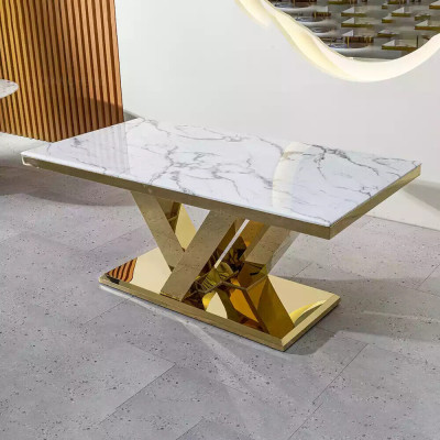 Eszimmer Möbel Designer Esstisch Edelstahltisch Gold Moderne Tische