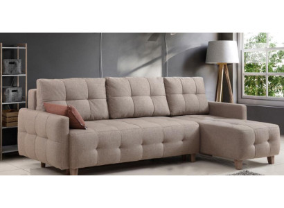Beiger Ecksofa Polster Wohnlandschaft Textilsofas L-Form Garnitur Neu