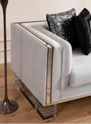 Schwarz-Weiße Sofas Luxus Wohnzimmer Garnitur Dreisitzer Sessel 4tlg Set