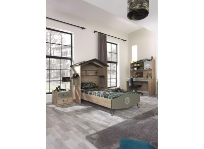 Bettrahmen Kindermöbel Set Kinderzimmer Garnitur Bett Grün 4tlg Holz