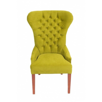 Klassischer Chesterfield Grün Stuhl Sessel Polster Textil Lehnstuhl Stühle Stoff