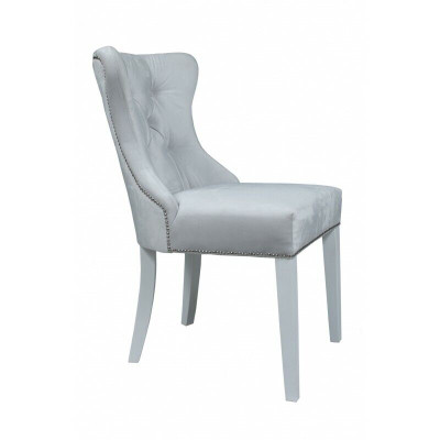 Designer Graue x2 Stühle Chesterfield Hotel Garnitur Polster Gruppe x2-er Set