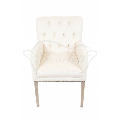 Weiße Chesterfield Sitz-Garnitur Esszimmer Gruppe Stühle x4 Sessel Lehnstühle