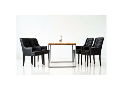 Esszimmer Tisch + 4 Chesterfield Stühle Luxus Esszimmer Gruppe 5tlg. Set