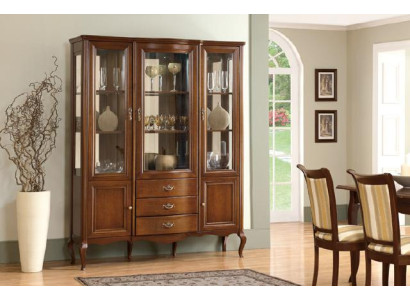 Hochwertige Vitrine Schrank Holz Glas Vitrinen Klassische Italienische Möbel Neu