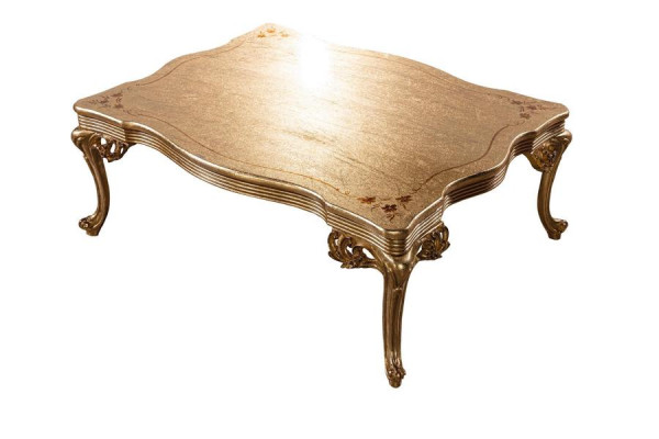 Barock Rokoko Gold Massivholz Couchtisch für das Wohnzimmer