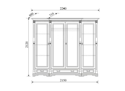 Klassische Schränke Schrank Schrankwand Kleiderschrank Massiv Kolonial Stil O4D