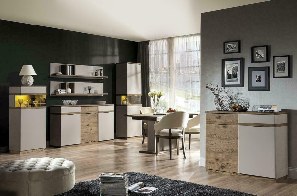 Klassische Kommode Vitrine Kommoden Vitrinen Kommodenschrank Schrank CM-W3/4 P/L