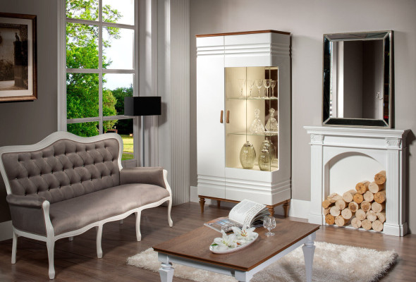 Klassische Kommode Vitrine Kommoden Vitrinen Kommodenschrank Schrank TO-K2sz