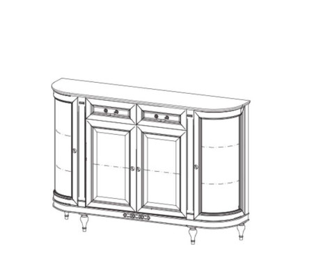 Klassische Kommode Vitrine Kommoden Vitrinenschrank Kommodenschrank FL-K4