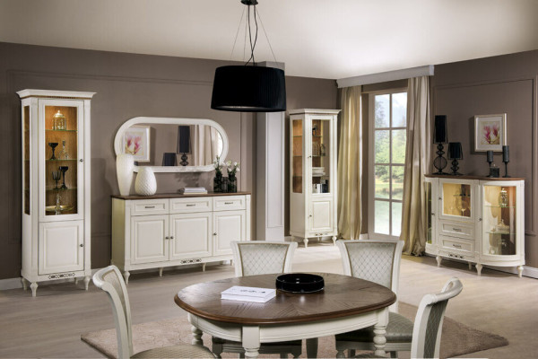 Klassische Kommode Vitrine Kommoden Vitrinenschrank Kommodenschrank FL-KB