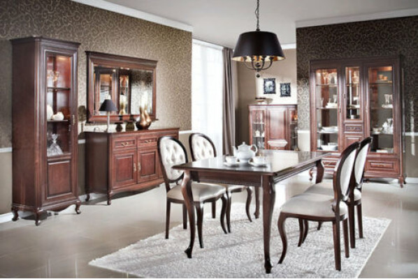 Esstisch Tisch Tische Echtholz Holztisch Klassischer Barock Style Esszimmer V-1