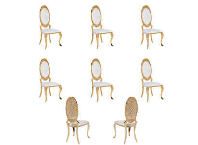 Stuhl 6x Gruppe Sessel Stühle Set Luxus Textil Neu Esszimmer