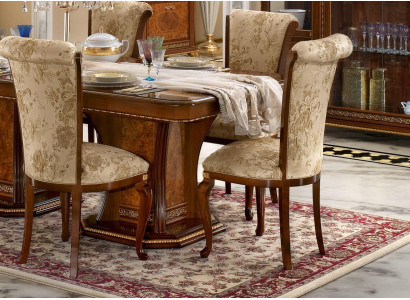 Stuhl Holz Braun Italienische Möbel Polster Wohnzimmer Lehn Stühle Luxus Sessel