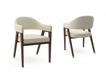 Design Stühle Polster Hotel Stuhl Textil Holz Möbel im Esszimmer neu