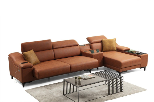 Luxus Ecksofa L-Form Sofa Couch Design Polster Modern Textil Wohnzimmer Neu