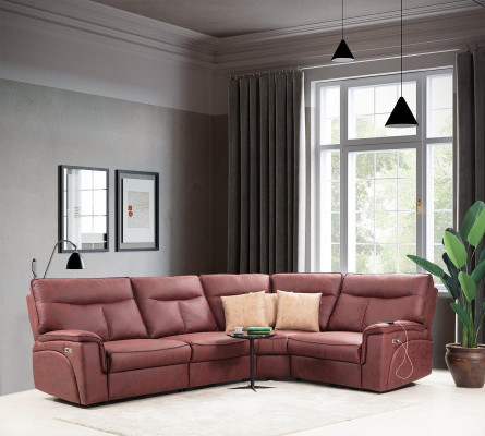 Luxus Ecksofa Rot Sofa Couch L-Form Modern Polstermöbel Designer Wohnzimmer