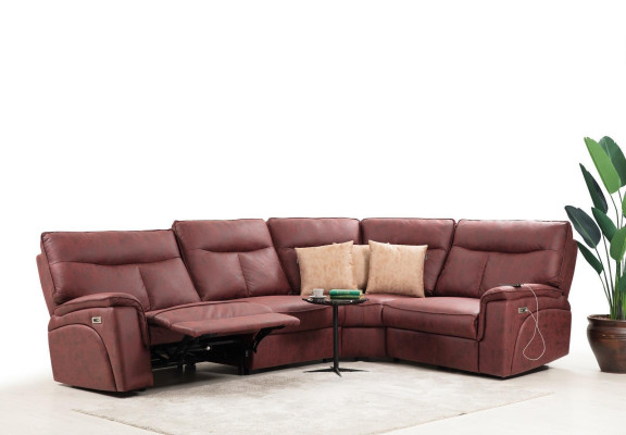 Luxus Ecksofa Rot Sofa Couch L-Form Modern Polstermöbel Designer Wohnzimmer