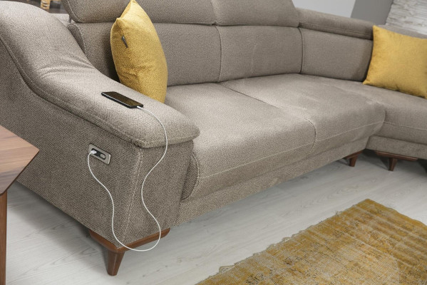 Sofa U-Form Wohnzimmer Ecksofa Polstermöbel Modern Polster Textil Design