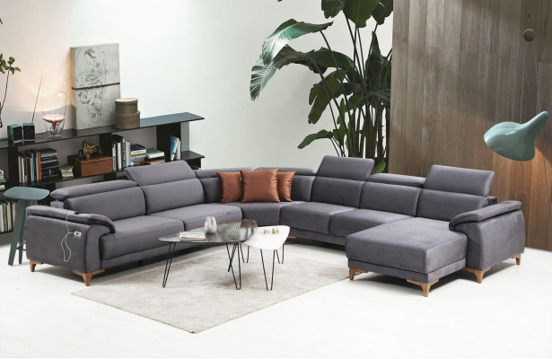 Wohnzimmer Ecksofa U-Form Polstermöbel Sofa Couch Modern Möbel Design
