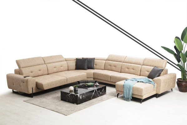 Ecksofa U-Form Sitzmöbel Designer Sitzmöbel Modern Sofa Couch Polster
