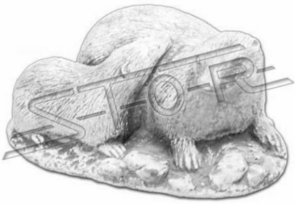 Garten Dekoration Frettchen Terrasse Stein Figuren Figur Weiß Natur Statue