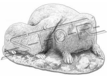 Garten Dekoration Frettchen Terrasse Stein Figuren Figur Weiß Natur Statue