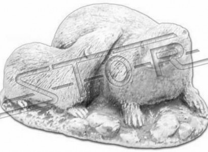 Garten Dekoration Frettchen Terrasse Stein Figuren Figur Weiß Natur Statue