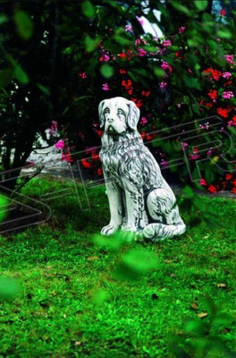 Garten Dekoration Hund Statue Skulptur Figuren Grau Skulpturen Designer