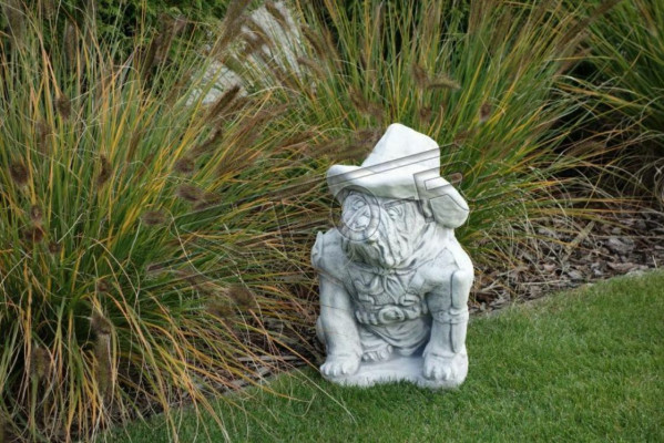 Garten Dekoration Hund Terrasse Stein Figuren Weiß Dekorative Statue Figur