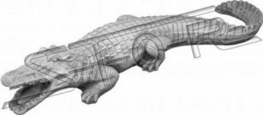 Garten Dekoration Krokodil Terrasse Stein Figuren Figur Statue