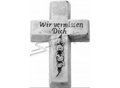 Grabengel Kreuz Klassisch Grab Deko Grabschmuck Stein Dekoration Statue