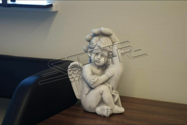 Grabengel Kreuz Grab Deko Grabschmuck Dekoration Klassisch Stein Statue