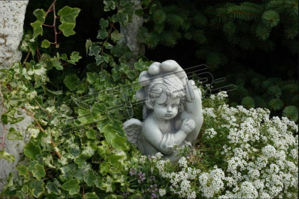 Grabengel Kreuz Grab Deko Grabschmuck Dekoration Klassisch Stein Statue