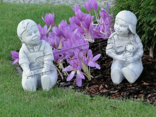 Junge Bub 34cm Figur Statue Figuren Skulptur Statuen Garten