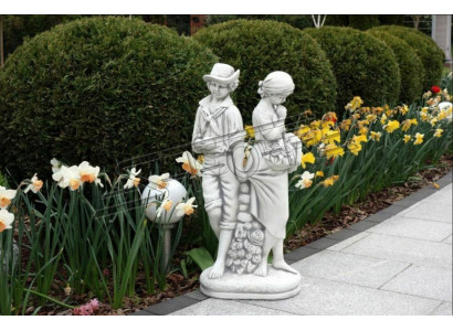 Paar 43cm Skulptur Design Figur Statue Garten Figuren Statuen